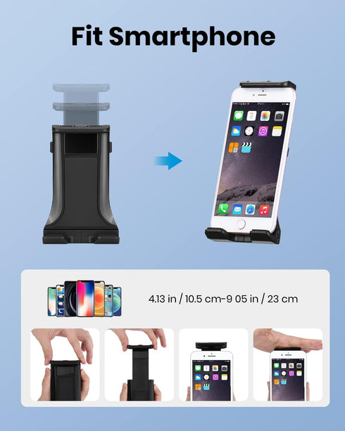 Moukey Tablet Holder for Mic Stand, Adjustable Microphone Music Stand Phone Holder Mount, Compatible with iPad, iPhone, Android, All 4.7 to 11-inc...