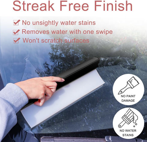 Car Squeegee,12 inch Silicone Squeegee, Automotive Water Wiper for Car Drying,Flexible T-Bar Water Blade for Car,Windshield,Glass,Window,Mirror,Ba...