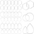 60pcs Hoop Earrings for Jewelry Making,Earring Finding Hoop Hypoallergenic Teardrop Hexagon Round Earring Hoop Open Bezel Pendant Frame for DIY Ea...