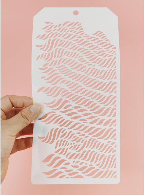 8 Pcs Layering Stencils for Painting, Mixed Texture Bubble Dot Waves Crackle Splatter Geometric Stencils for Painting on Card Canvas, Mix Media Sp...