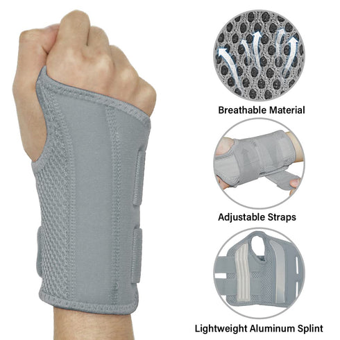 HYCOPROT Wrist Brace Night Wrist Sleep Support Splint Compression Sleeve Adjustable Straps for Wrist Pain Relief, Carpal Tunnel, Arthritis, Tendon...