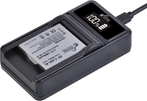 Pickle Power NB-4L Battery and LED Display Charger for Canon PowerShot ELPH 100 HS 300 HS 330 HS 310 HS SD1000 SD1100 is SD1400 is SD200 SD30 SD30...