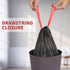 drawstring garbage bag,Capacity 4 gallons black drawstring garbage bag 17.7 * 19.6inch 15 pieces/roll 75 pieces in total PE material...