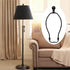 8 Inch Lamp Harp, 2 Set Black Lamp Shade Harp Holder with Finial, DIY Detachable Replacement Lampshade Adapter Harp Bracket Hardware for Table & F...