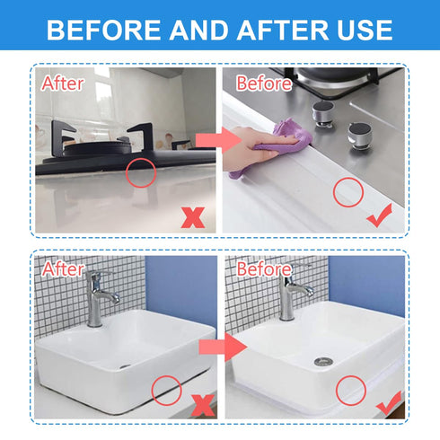 Caulk Tape,Bathroom Corner Caulking Tape,Self-Adhesive Sealing Tape Used for Kitchen Sink,Toilet, Bathroom Bathtub, Tub Floor Wall Edge Protector ...