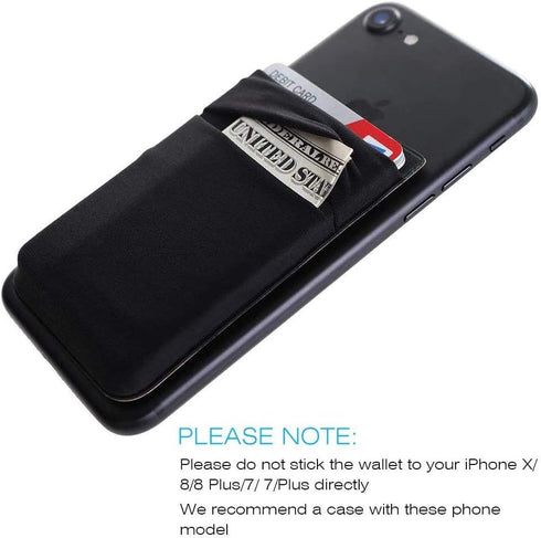 Cell Phone Stick on Wallet, Credit Card, ID Card Holder, 3 Pack 3M Self Adhesive Card Holder Stick on Phone Sleeves with Pocket for Most Smartphon...