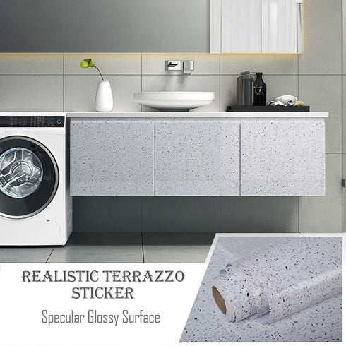 Glossy Marble Paper for Countertop Marble Peel and Stick Wallpaper Granite Wallpaper White Marble Sticker Waterproof Marble Self Adhesive Wallpape...