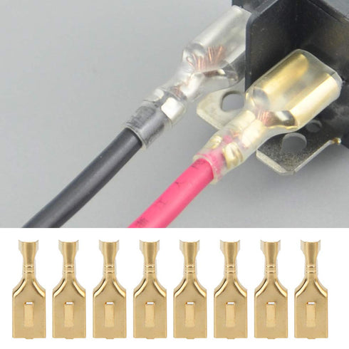 7.8Mm Female Quick Disconnect,100 Pcs Blade, Brass Plug and Pull Type Connector 8mm Female Spade Terminal with 7.92 Terminal 7.8mm...