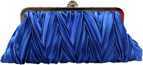Tngan Women Pleated Satin Clutch Bride Purse Elegant Rhinestone Evening Bag Banquet Party Handbag...