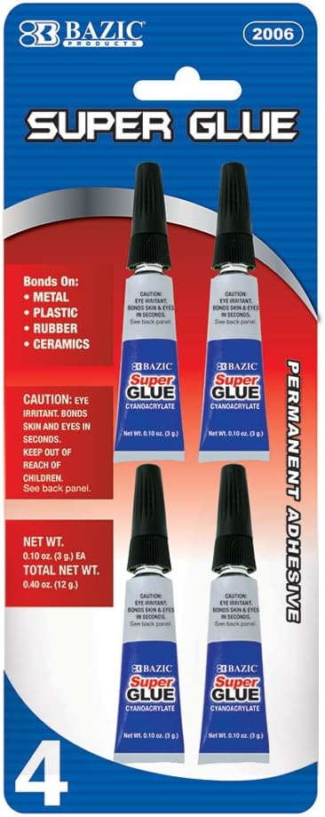BAZIC 3g / 0.10 Oz. Super Glue (4/Pack)...
