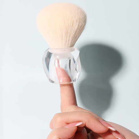 Powder Makeup Brush, Blush Brush, Large Make up Brush Face Brush for Loose or Pressed Setting Powder, Bronzer Brush with Plush Fibers (Transparent...