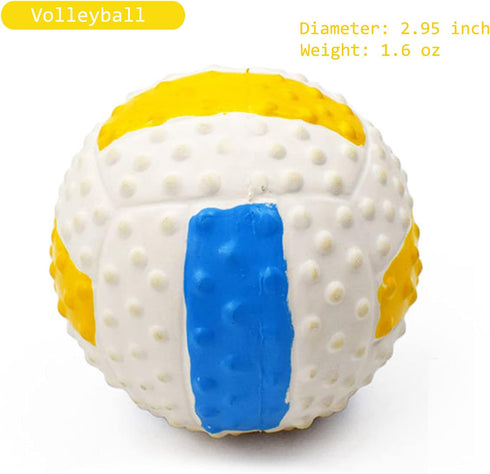 T'CHAQUE Squeaky Dog Toys, Natural Latex Rubber Dog Balls, Soft, Bouncy & Durable for Small Medium Dogs Puppy Interactive Chew Sound Fetch Play Do...