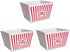Novelty Place Plastic Popcorn Bowl, Red & White Striped Classic Popcorn Containers for Movie Night - 8" Square x 7" Deep (1 Pack)...