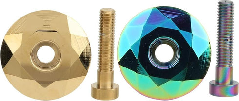 Bicycle Al Alloy Headset Topcover & Screw Mountain Bike Headset Stem Topcover Cover for Bicycle Modification Accessories(gold)...