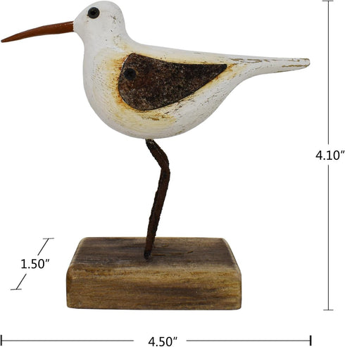 Wooden Sea Birds Decor Wood Seagull Statue Bird Figurines Seabird Statue Standing Seagulls Decorations Coastal Sculpture Nautical Beach Ocean Home...