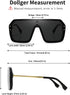 BOJOD Oversized Sunglasses for Women Trendy One Piece Flat Top Rimless Sunglasses Siamese Big Large Shades...