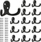 YIHATA 14 Pack Heavy Duty Double Prong Coat Hooks, Wall Mounted with 28 Screws, No Rust Black Hardware for Hanging Coat, Scarf, Bag, Towel, Hat, K...