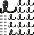 YIHATA 14 Pack Heavy Duty Double Prong Coat Hooks, Wall Mounted with 28 Screws, No Rust Black Hardware for Hanging Coat, Scarf, Bag, Towel, Hat, K...