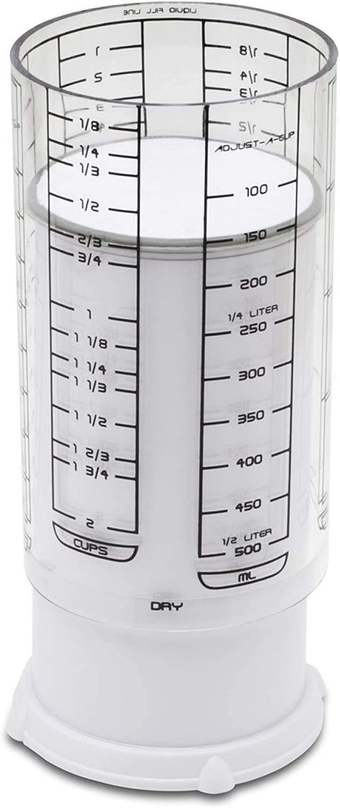 KitchenArt 23401 2 Cup Adjust-A-Cup, Plastic, White...