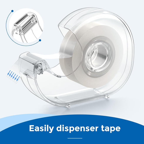 Transparent Tape with Dispenser and Refills,Clear Tape for Home,School and Office Supplies,0.7x1000 Inch, 8 Pack...