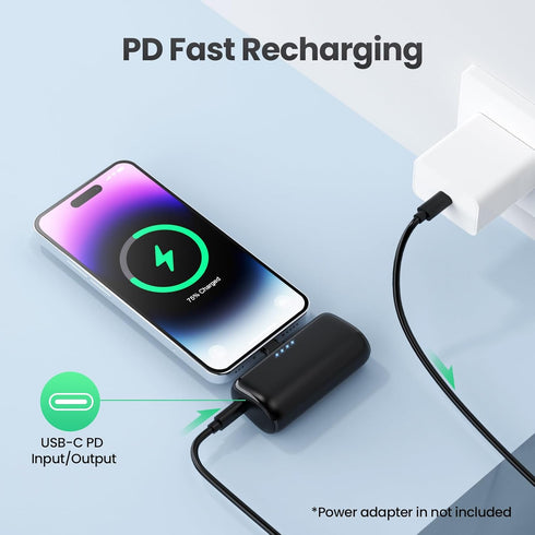 Mini Portable Charger Power Bank for iPhone,3500mAh Ultra-Compact PD Fast Charging Portable Phone Charger Battery Back Compatible with iPhone 14/1...