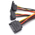 SDTC Tech 15 Pin SATA Power Splitter Adapter Cable Male to Dual Female 90-Degree Angle with Locking Latch Power Extension Cable (Copper/20cm Lengt...