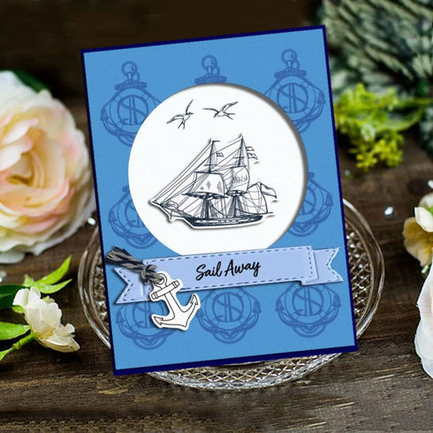 Sailboat Navigation Clear Stamps for Card Making Sea Ocean Lighthouse Transparent Silicone Stamp DIY Scrapbooking Supplies Embossing Paper Card Al...