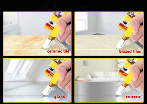 Glass Tile Cutter, New Design 2 in 1 Glass Cutting Tool with Extra 6 Cutter Blades Glass Tile Cutter for Glass, Mirror, Ceramic Tile, Glazed Tiles...