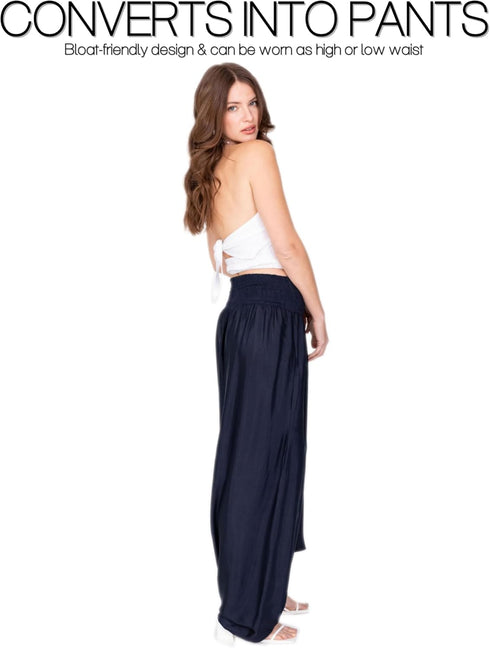 likemary Harem Jumpsuits for Women – Flowy 2-in-1 Romper Converts into Balloon Pants with Pockets in Silk Look Fabric...