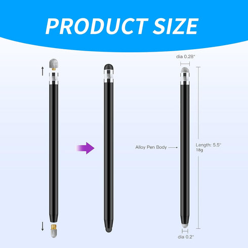 4Pack Stylus Pens for Touch Screens Sensitivity High Sensitivity & Precision Stylus 4 in 1 Touch Screen Pen with 8 Extra Replaceable Tips for iPho...