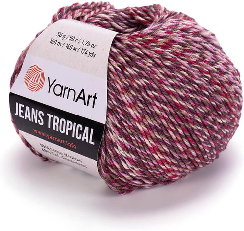 YarnArt Jeans Tropical Yarn - Variegated Fine Yarn 1 Skein/Ball 50 gr 174 yds Cotton Yarn Knitting Yarn Soft Yarn, Amigurumi, Crocheting, Turkish ...
