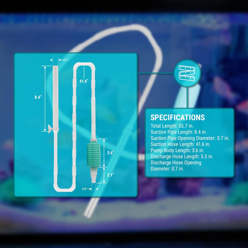 TERA PUMP TRFTCLN-S (BPA-Free) Nano Aquarium Cleaner Fish Tank Gravel & Sand Cleaner for Small Aquariums Under 10 Gallons...