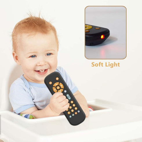 Baby TV Remote Control Toy with Music Sound and Light, Realistic Toddler TV Remote Toy Early Educational Learning Toy with 3 Language Musical Toy ...