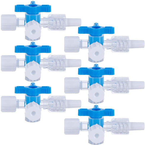 6pcs Disposable Medical Valve 3-Way Stopcocks with Luer Connections Male Lock for School Projects, Hobbies DIY Experimental Research Projects...