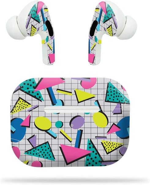 MightySkins Compatible with Apple Airpods Pro - Awesome 80s | Protective, Durable, and Unique Vinyl Decal Wrap Cover | Easy to Apply, Remove, and ...