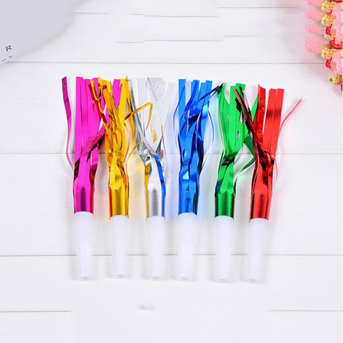 6Pcs Colorful Noise Maker,Metallic Fringed Blowouts Whistles,Party Blowers Whistles,for Birthday Party Favors, New Years Party, Party Supplies...