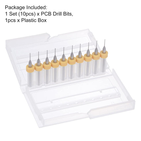 uxcell Micro PCB Drill Bit Set, 1/8" Shank 0.55mm Solid Tungsten Carbide CNC Engraving Print Circuit Board Drill Bits Rotary Tool 10pcs...