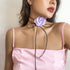 Flower Choker For Women, Flower Necklace Black Floral Long Dainty Handmade Trendy Cute Women'S Choker Necklaces Fashion Jewelry...
