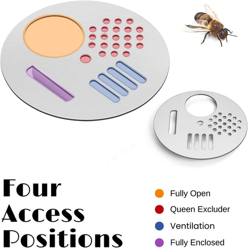 Flexzion Bee Hive Nuc Box Entrance Gate - 6 PCS 2.6 Inch Stainless Steel Entrance Discs Door for Beehive Nuc Bee Boxes - Beekeeping Equipment Beeh...