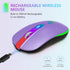 FUWANG Wireless Mouse,Rechargeable LED Wireless Bluetooth Mouse,Portable USB Optical 2.4G Wireless Bluetooth Two Mode Computer Mice with USB & Typ...