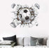 3D Soccer Stickers, Art Ball Soccer Wall Decal for Kids Room, FFootball Vinyl DIY Soccer Wallpaper for Boys Bedroom Playroom Living Room Window Do...