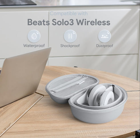 Yinke Case for Beats Solo3/ Solo 4 On-Ear Headphones, Portable Travel Hard Shell Storage Bag (Silver)...