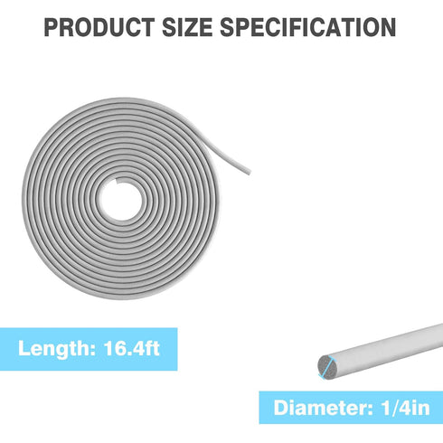 Backer Rod Caulk Saver for Gaps and Joint Concrete Filling, EPDM Rubber Backing Rod Joint Filler (1/4" Diameter x 16.4' Length, Gray)...