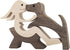 BOBO BIRD Wooden Dog Cat Family Statue, Handmade Wood Decoration, Cute Puppy, Kitty and People Statue Sculpture Ornament Collectible Figurine Craf...
