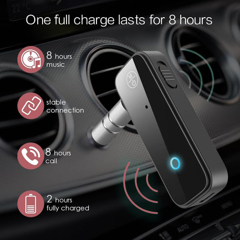 Bluetooth AUX Adapter for Car, Bluetooth 5.0 Transmitter Receiver, 2 in 1 Wireless 3.5mm Audio Adapter for Cars, Speakers, Stereo Systems, Headpho...