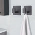 VAEHOLD Adhesive Towel Hooks, Heavy Duty Wall Hooks Aluminum Black Hooks for Hanging Coat, Hat, Towel, Robe, Clothes, Shower Hook for Door, Office...