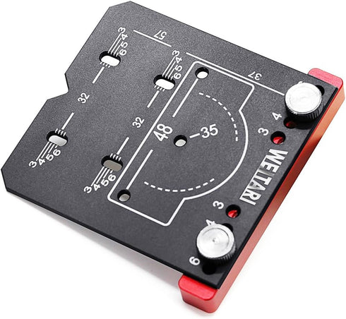 Cabinet Handle Template Tool, Hinge Hole Finder Hinge Mounting Guide 4 Gears Adjustable High Strength Aluminum Alloy Hinge Drilling Jig Hole Guide...