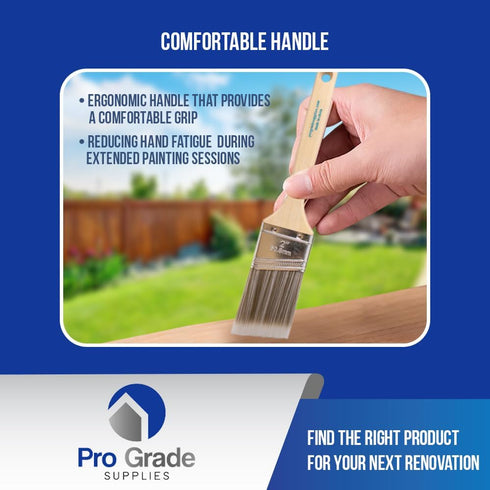 Pro Grade Paint Brush Set - 3-Pack - 2" Angle Brushes for All Latex and Oil Paints & Stains - Home Improvement - Interior & Exterior Use...