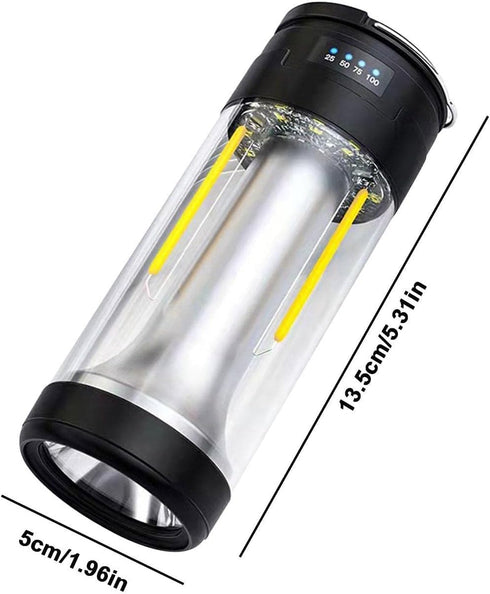Multifunctional Camping Lamp, with Flashlight, Night Light, 360° Tent Lamp, High Lumens, for Hiking, Camping, Fishing, Cycling...