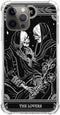 The Lovers Tarot Card Skull Black Case for iPhone 12/ iPhone 12 Pro, Trippy Psychedelic Aesthetic Tarot Card Cool Skeleton Case for iPhone 12/ iPh...
